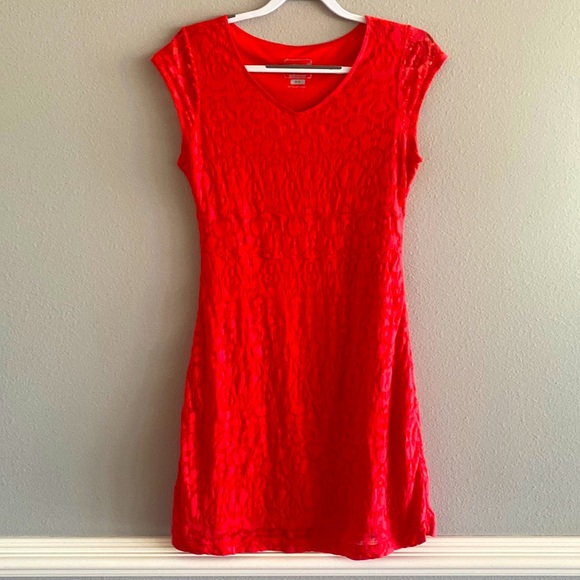 MERRELL Opti-wick Athletic A-line Short Sleeve Red Dress Size Medium - Picture 1 of 1